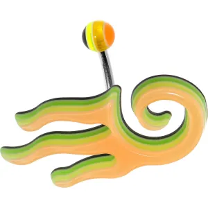 Light Orange Acrylic Multi Layered Tribal Wind Belly Ring