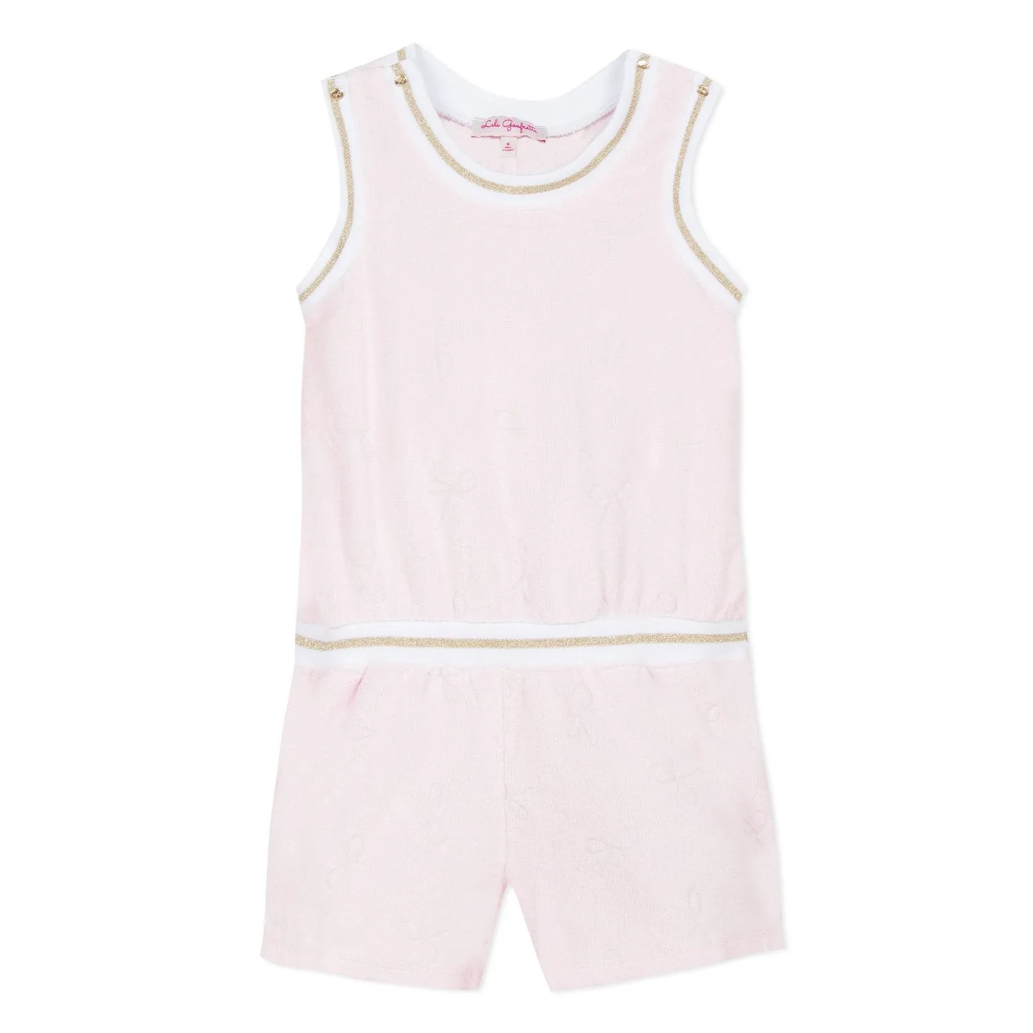 Lili Gaufrette Pink Towelling Romper