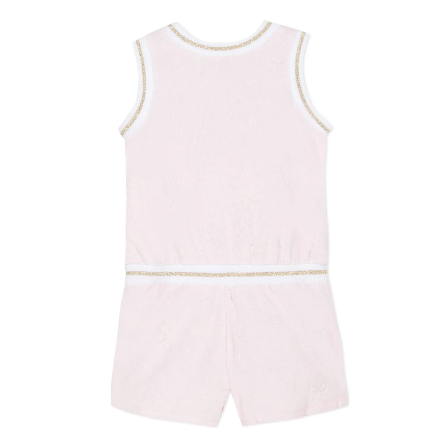 Lili Gaufrette Pink Towelling Romper
