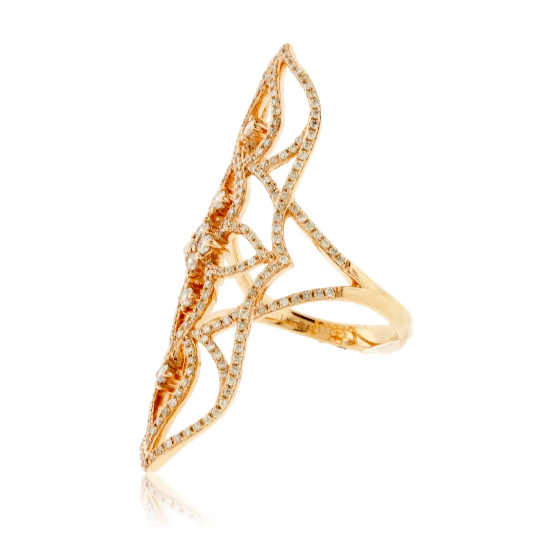 Long Vintage Inspired Diamond Fashion Ring