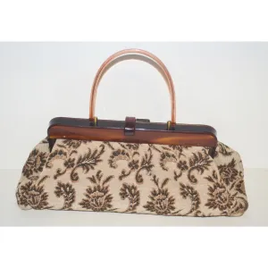 Lucite & Tapestry Pouch Purse