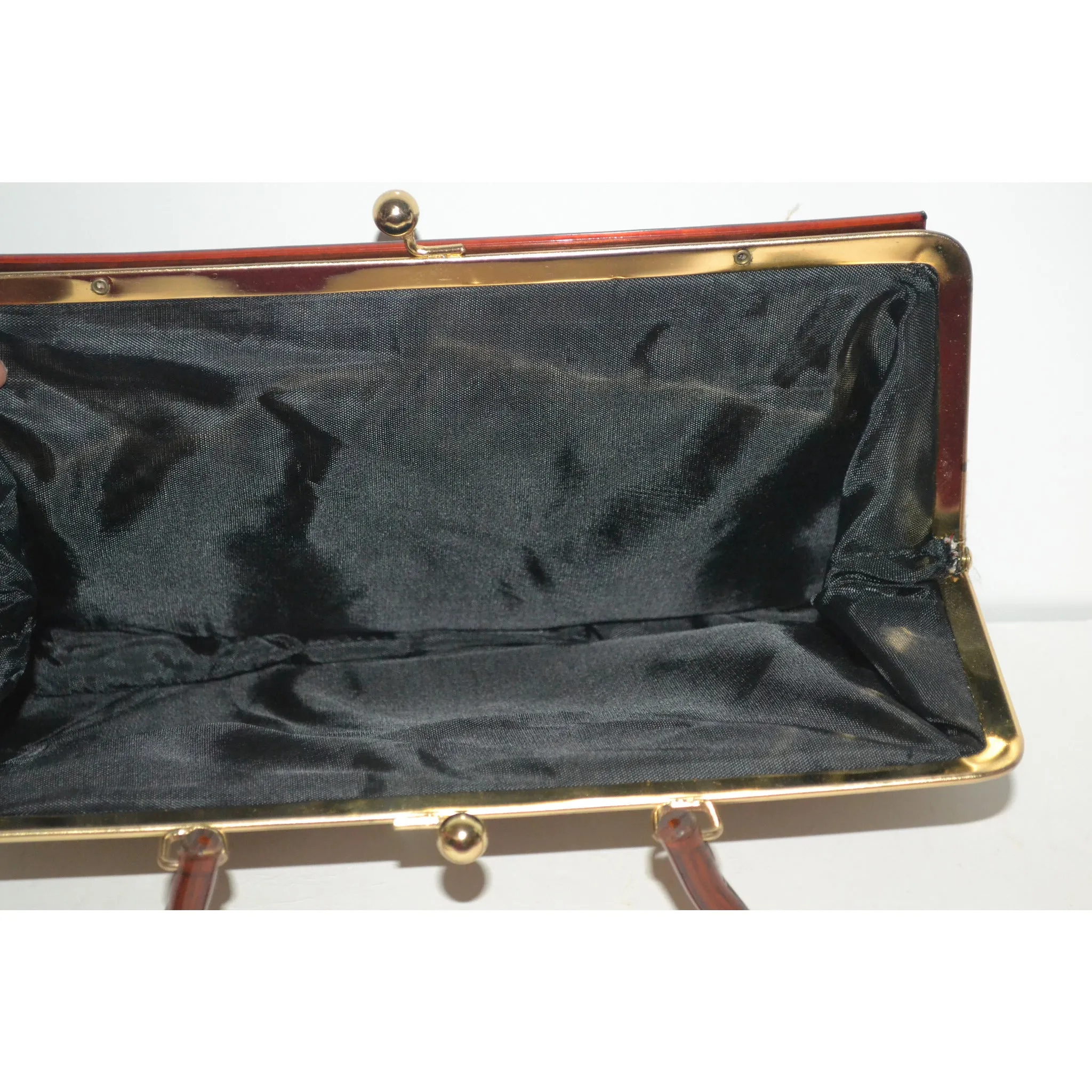 Lucite Trimmed Tapestry Purse
