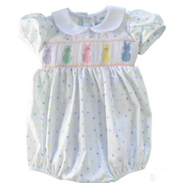 Lulu Bebe Peeps Smocked Bishop Dress