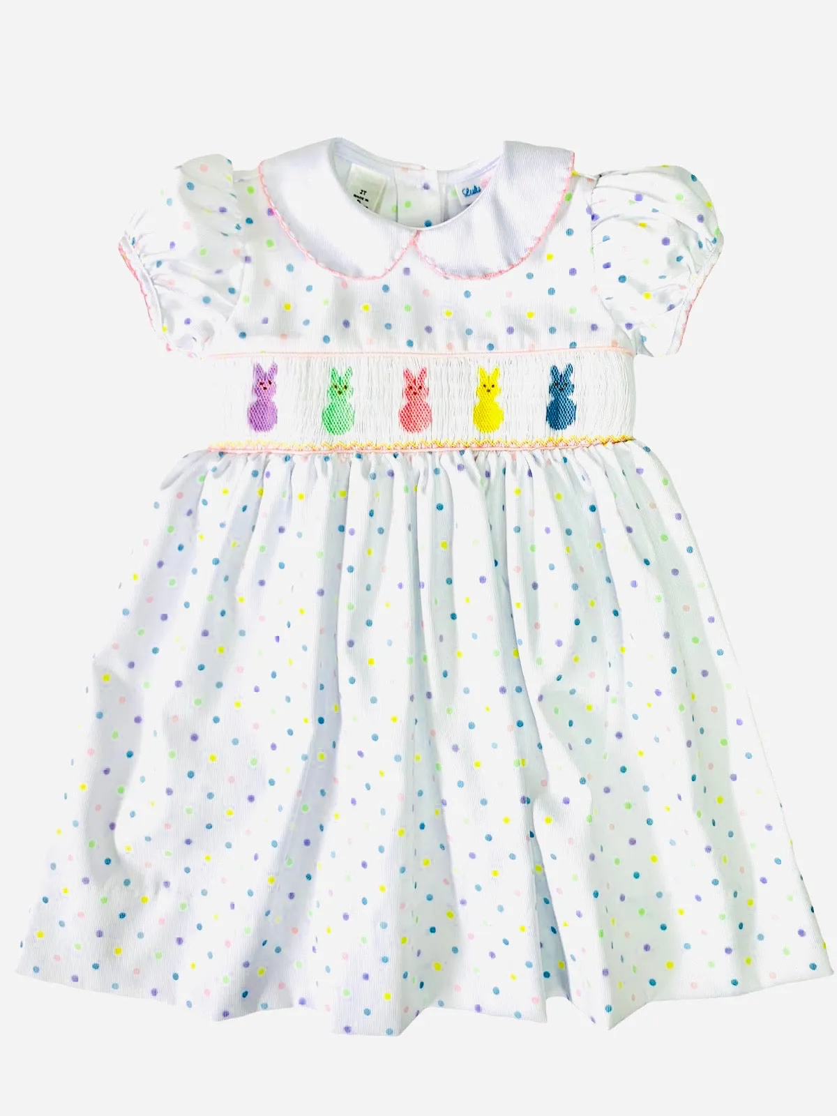 Lulu Bebe Peeps Smocked Bishop Dress