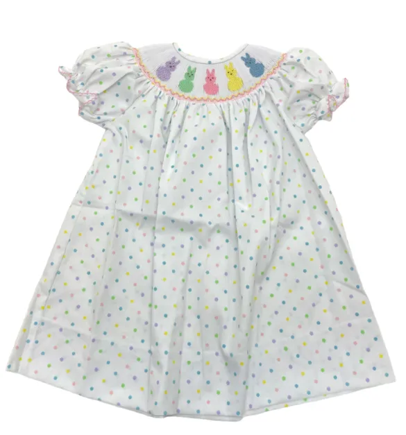Lulu Bebe Peeps Smocked Bishop Dress