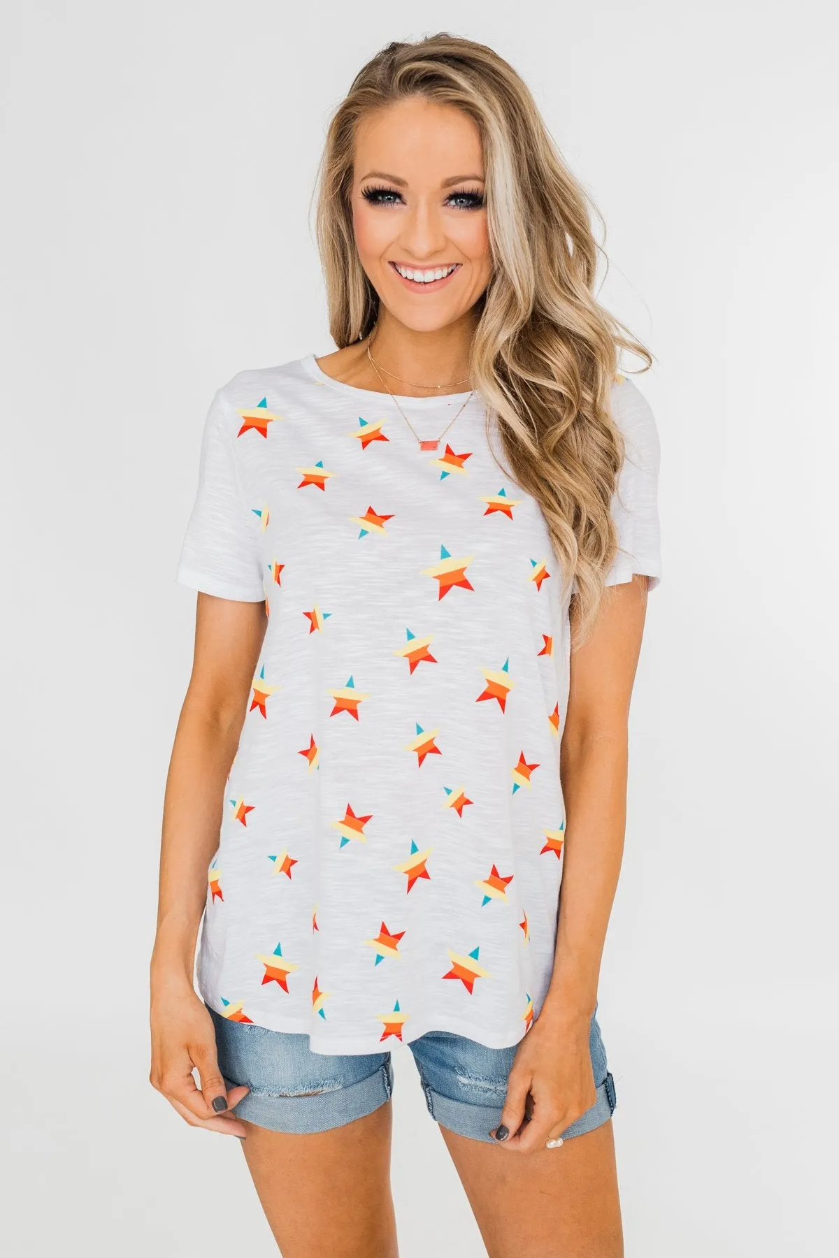 Make Life Grand Star Top- White