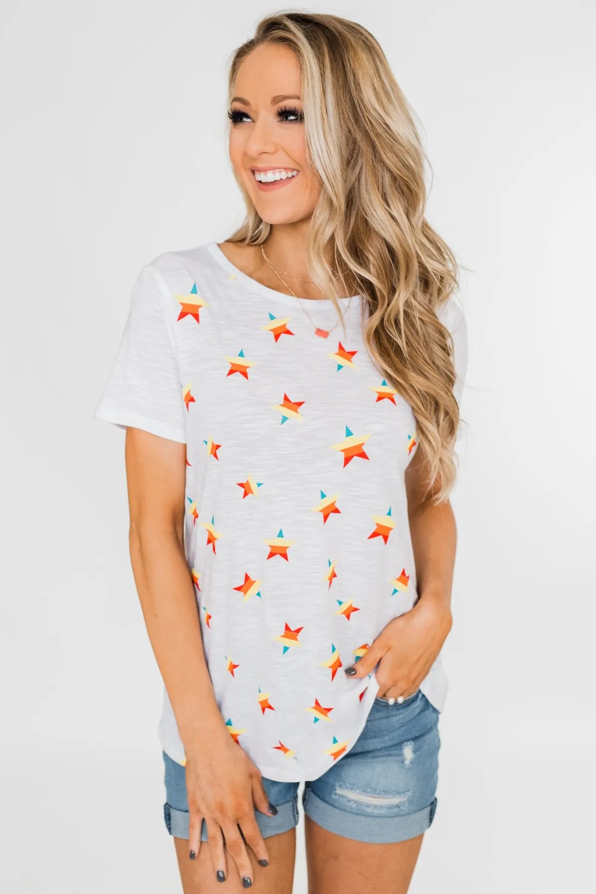 Make Life Grand Star Top- White