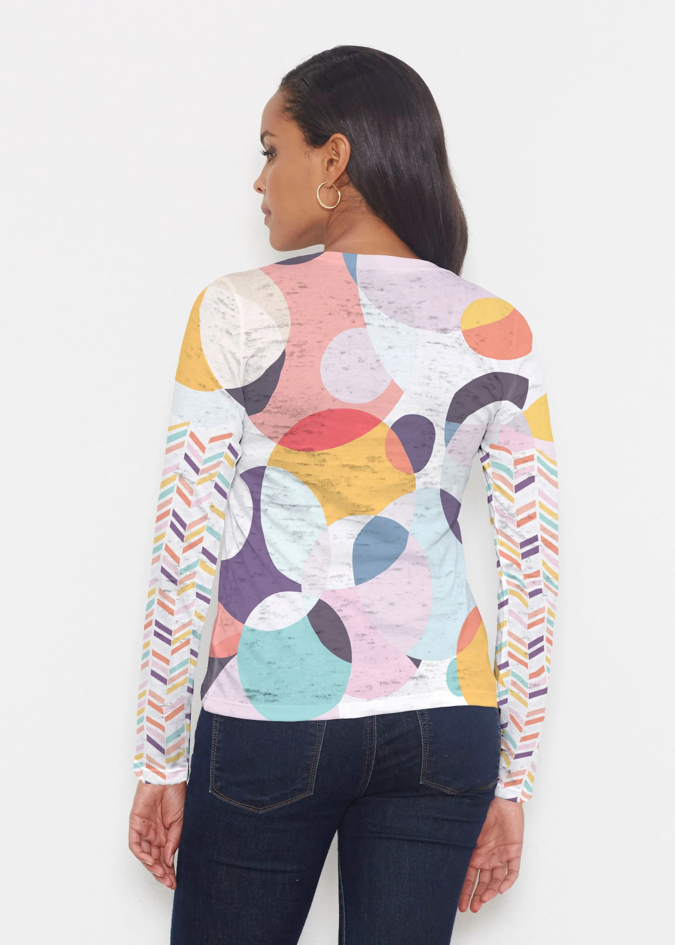 Marble Chevron (25065) ~ Signature Long Sleeve Crew Shirt