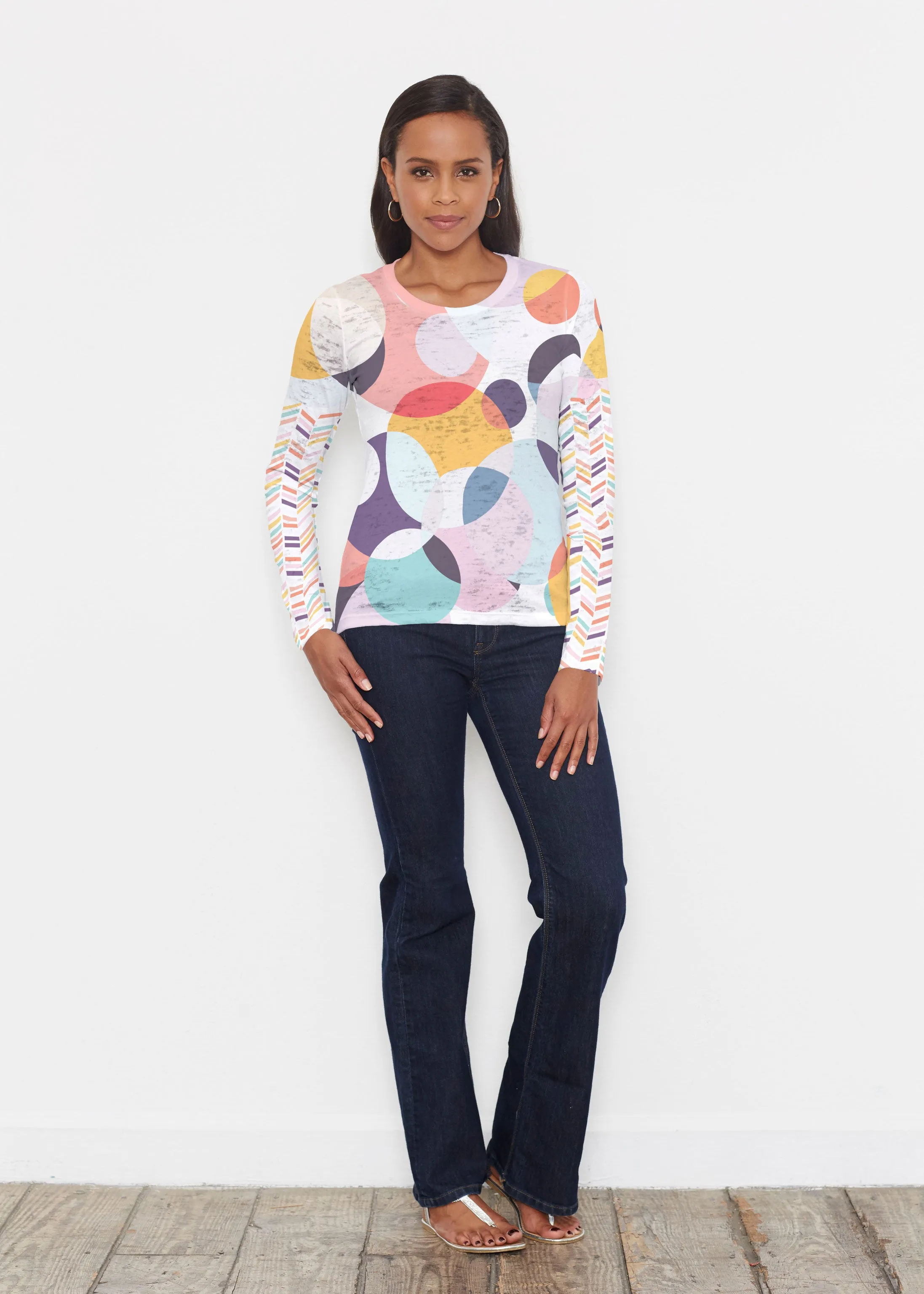 Marble Chevron (25065) ~ Signature Long Sleeve Crew Shirt