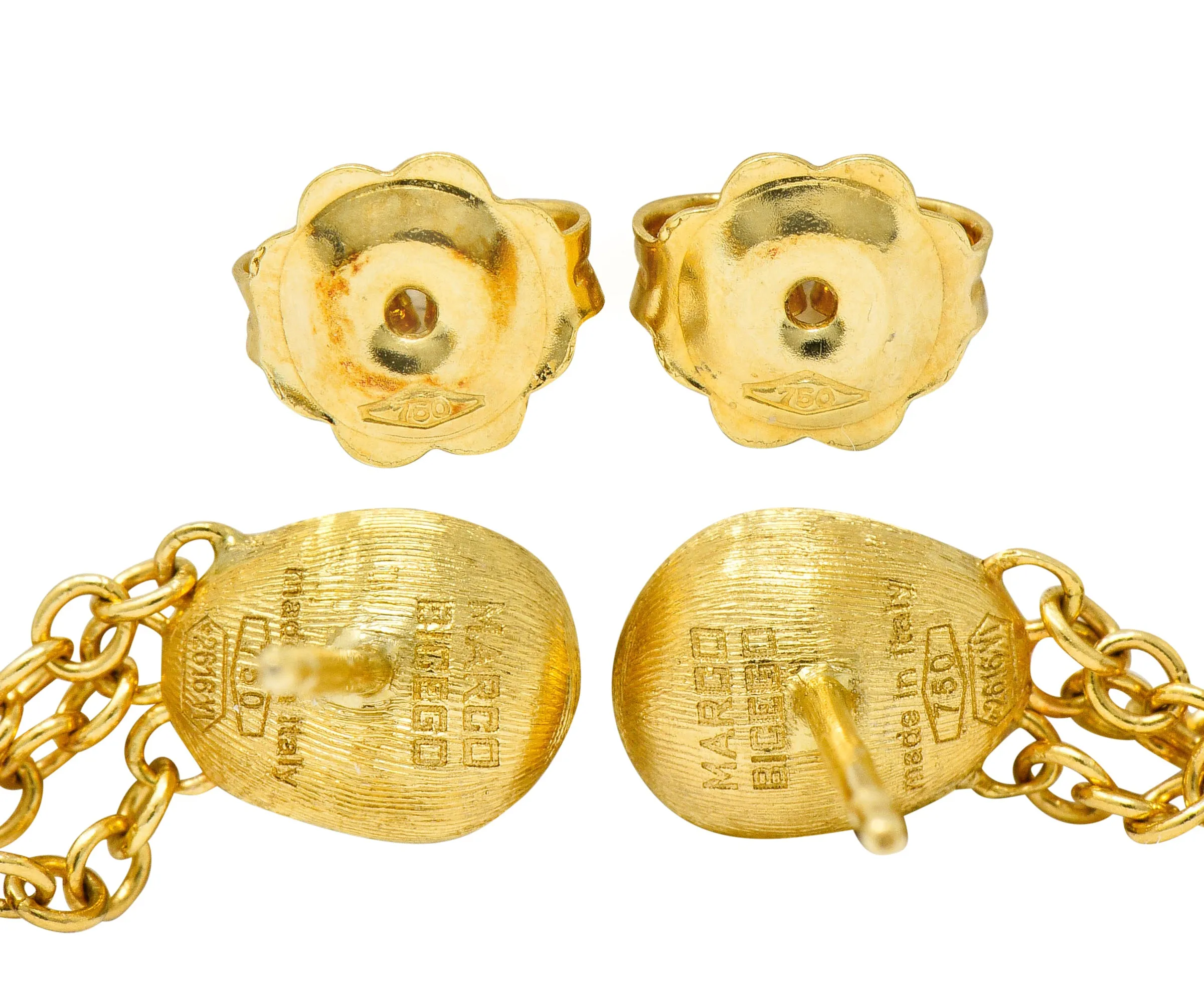 Marco Bicego Multi-Gem 18 Karat Gold Confetti Tassel Drop Earrings