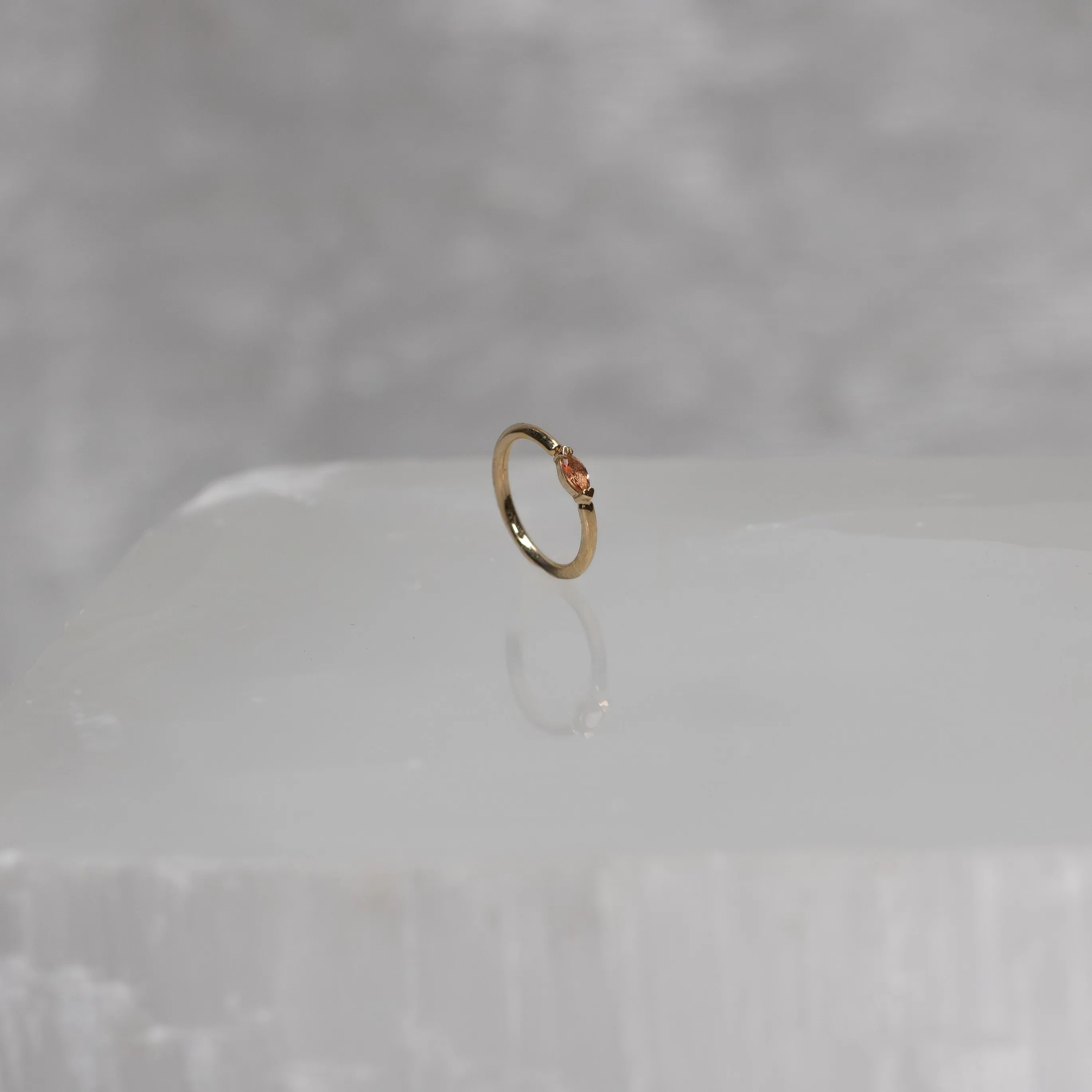 Marquise Prong Ring with Peach Topaz