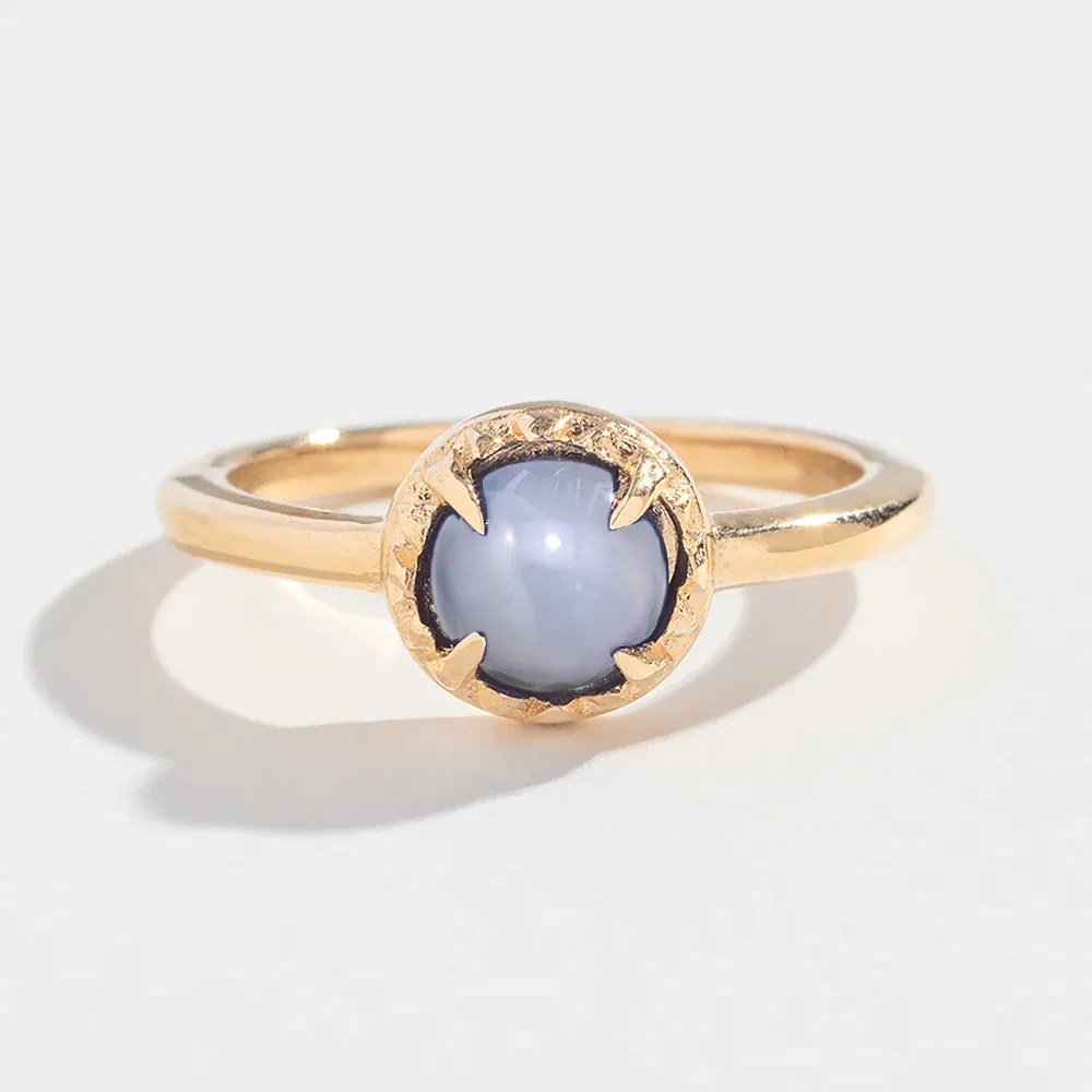 MATRIX HALO RING | BLUE LACE AGATE