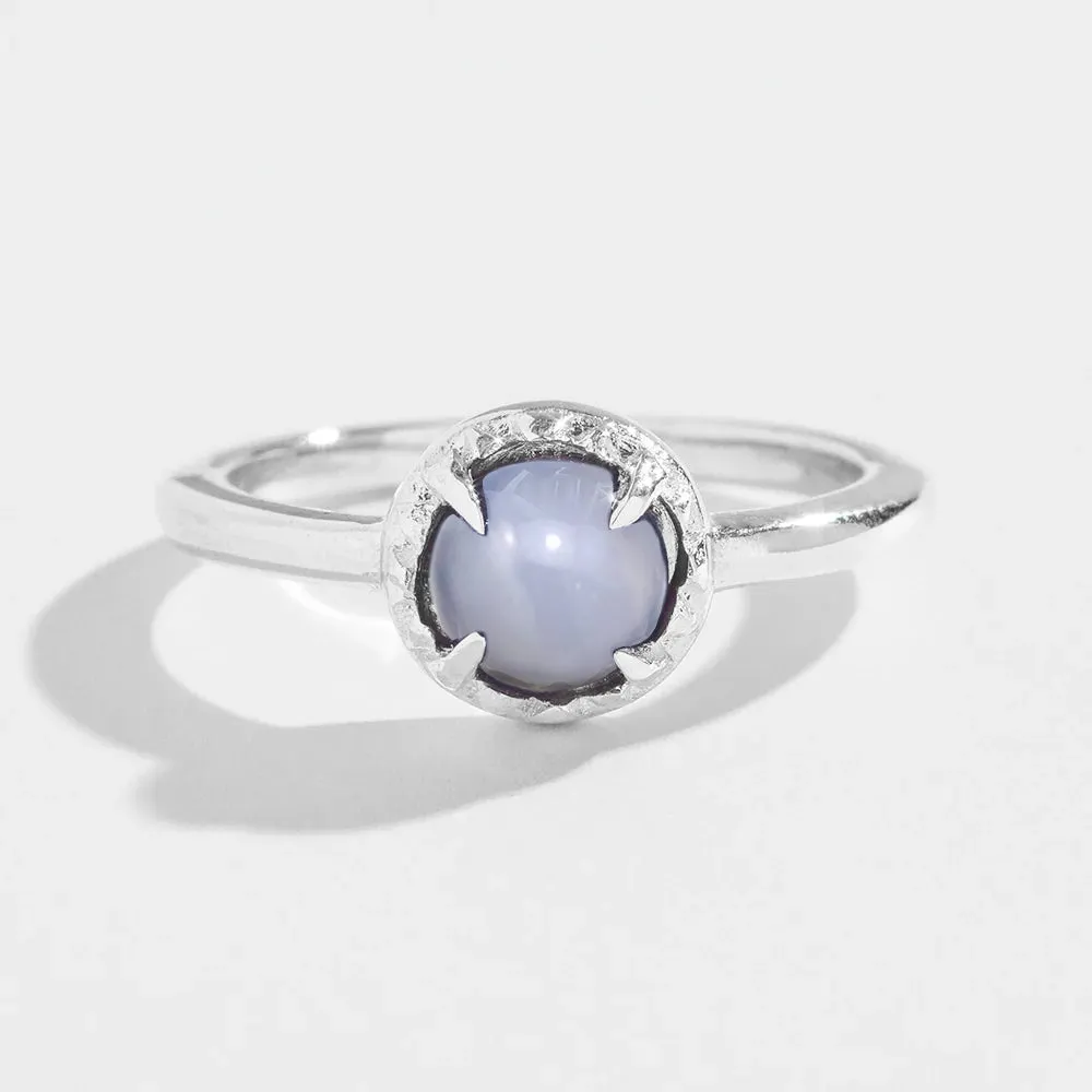 MATRIX HALO RING | BLUE LACE AGATE