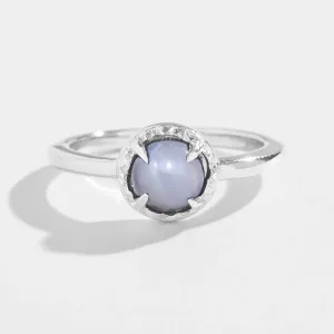 MATRIX HALO RING | BLUE LACE AGATE