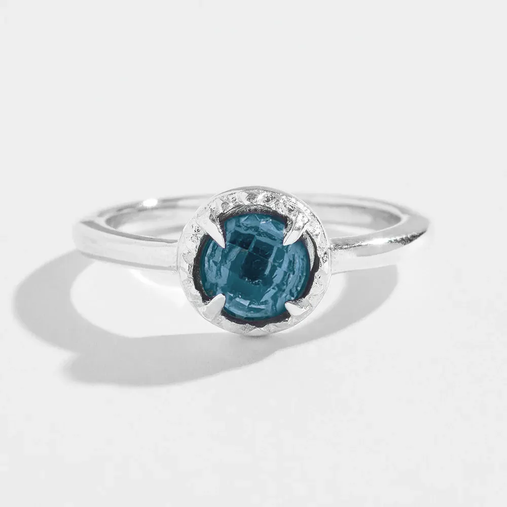 MATRIX HALO RING | LONDON BLUE TOPAZ