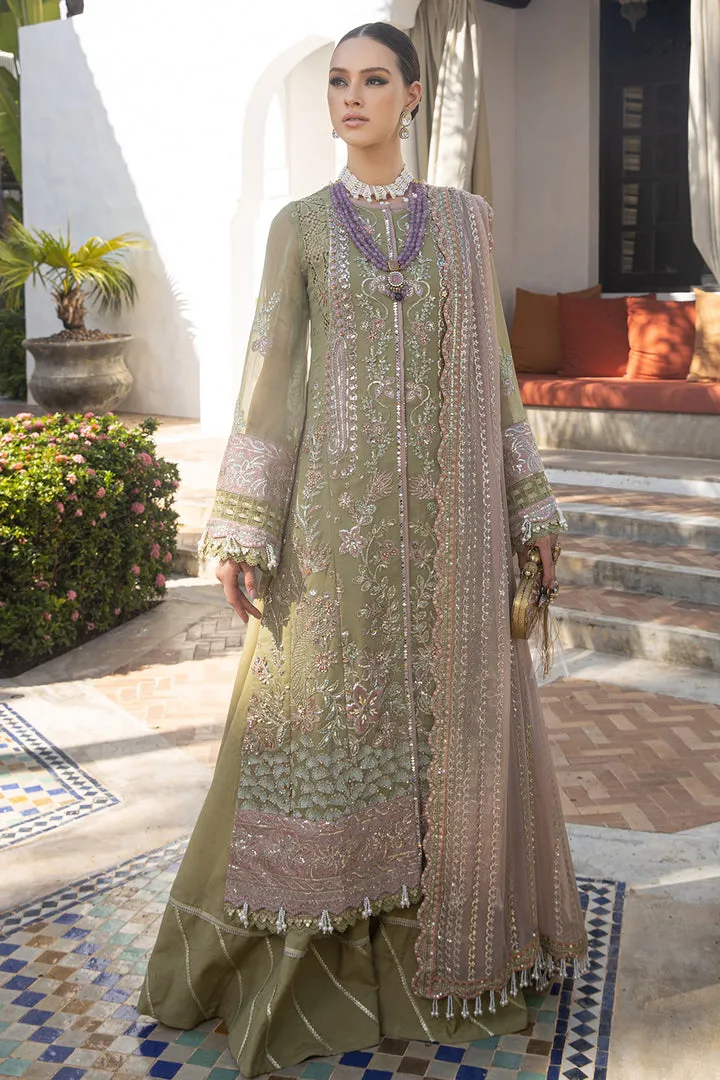 Mendi Green Embellished Kameez Sharara Pakistani Wedding Dress
