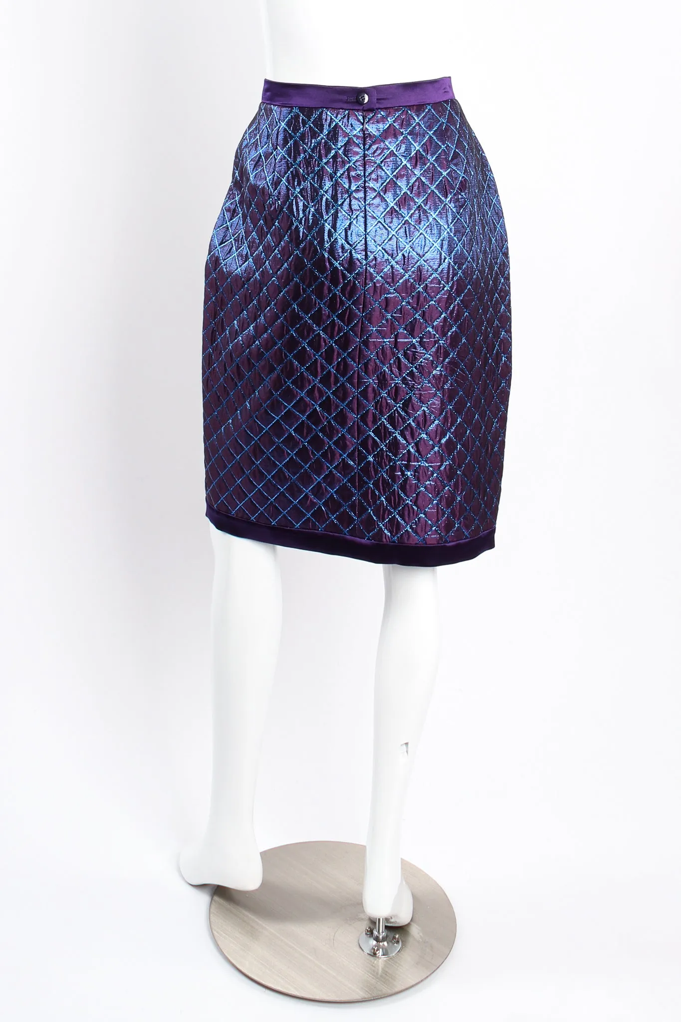 Metallic Diamond Brocade Jacket & Skirt Set