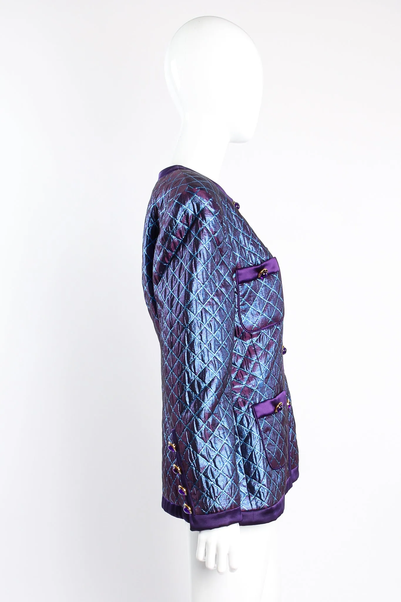 Metallic Diamond Brocade Jacket & Skirt Set