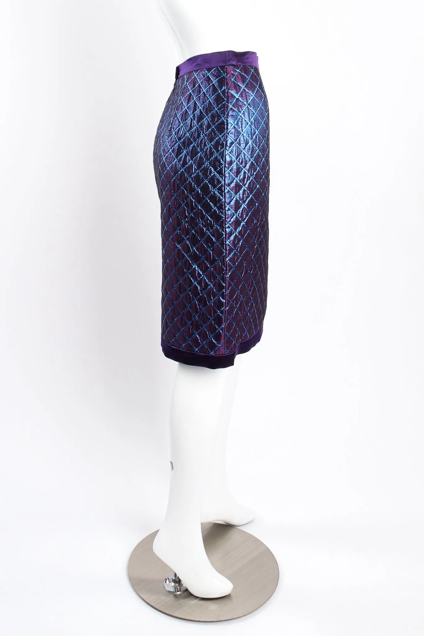 Metallic Diamond Brocade Jacket & Skirt Set