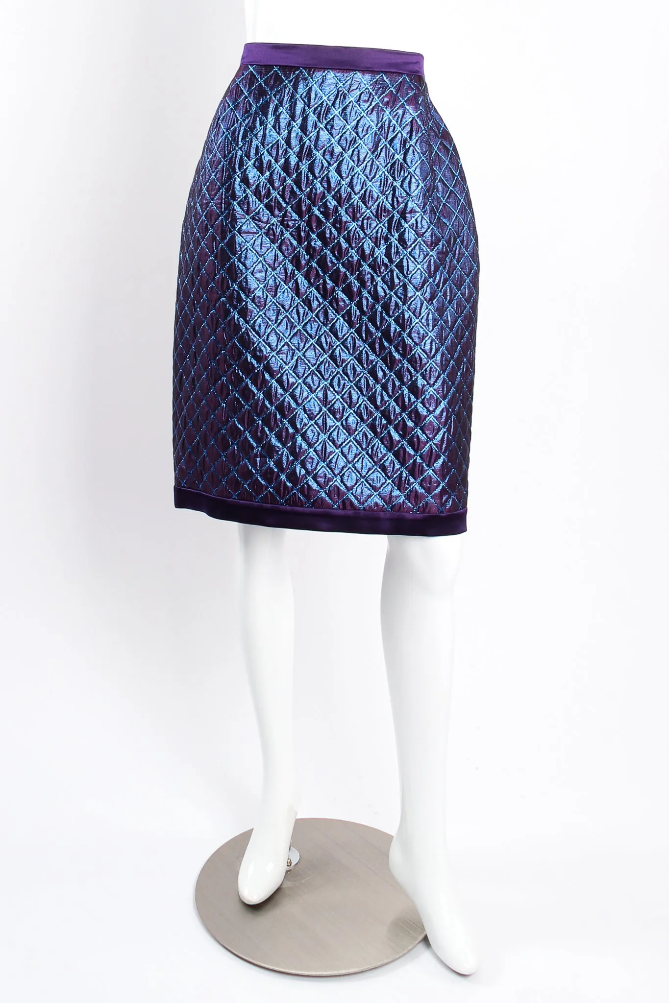 Metallic Diamond Brocade Jacket & Skirt Set