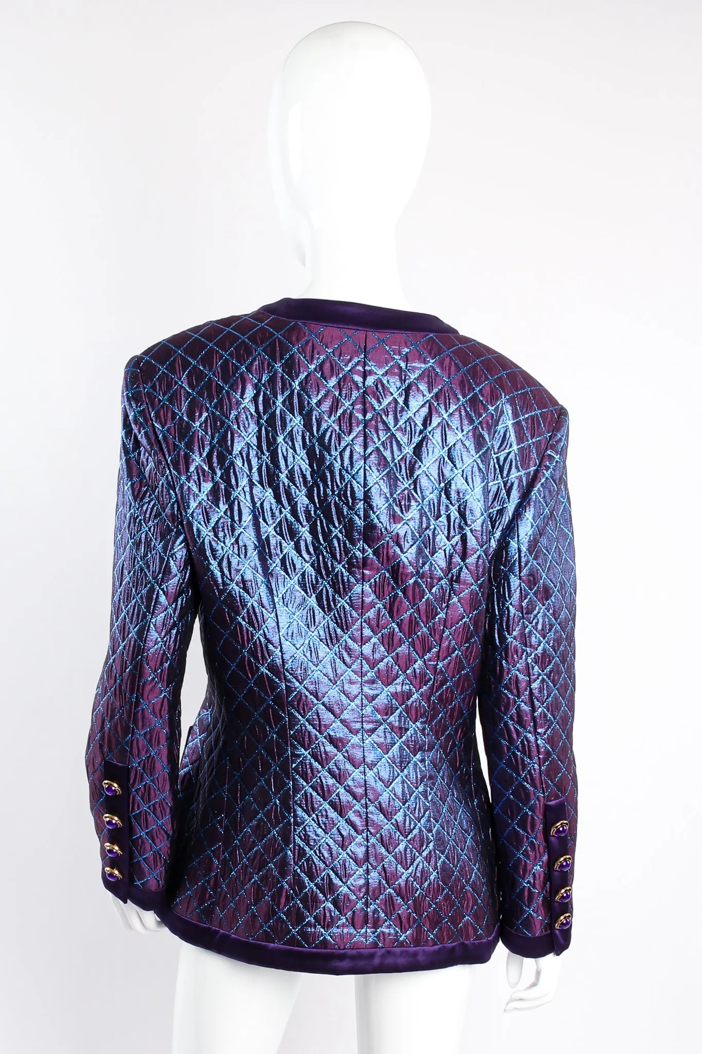 Metallic Diamond Brocade Jacket & Skirt Set