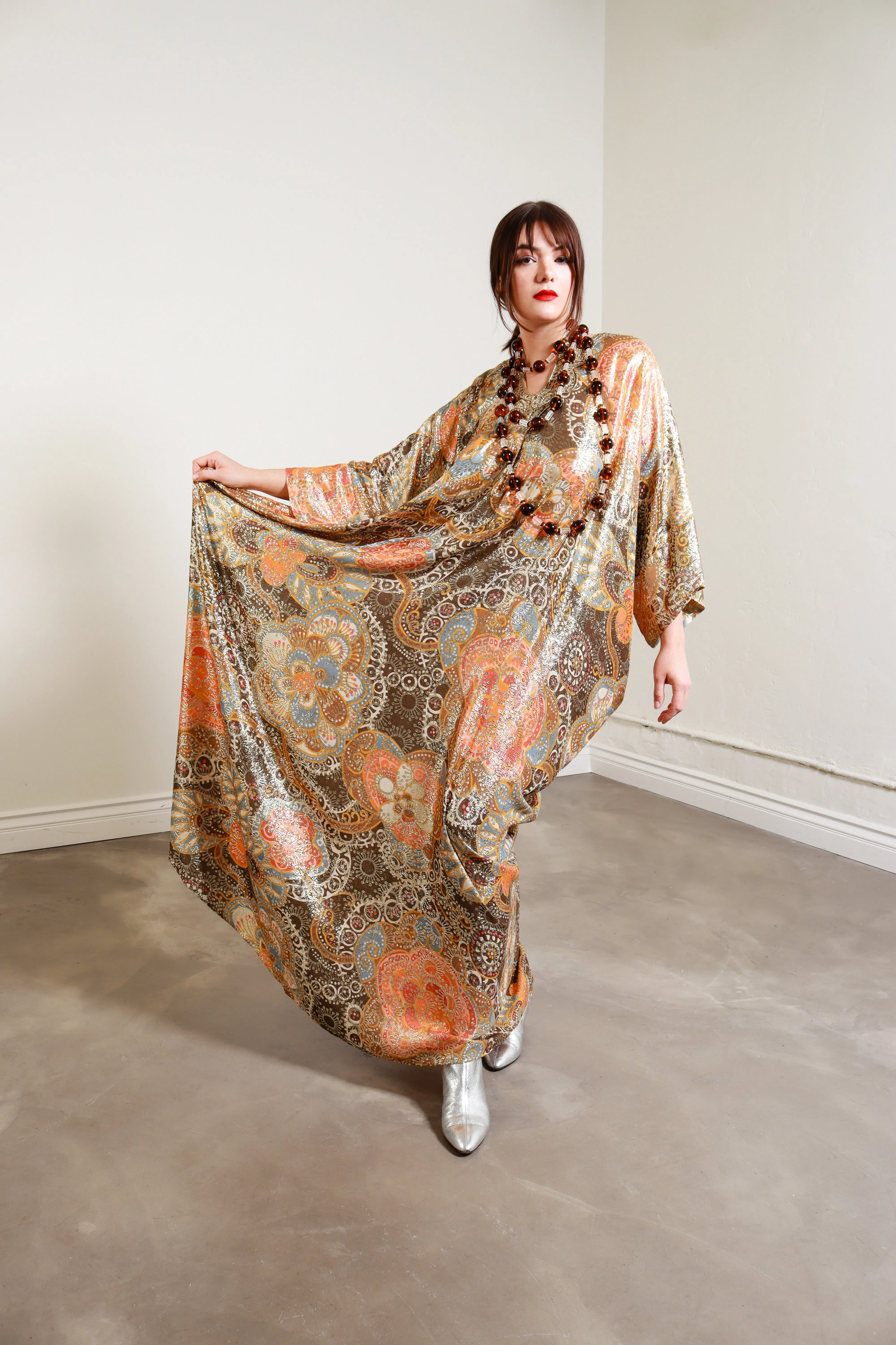 Metallic Floral Hostess Caftan