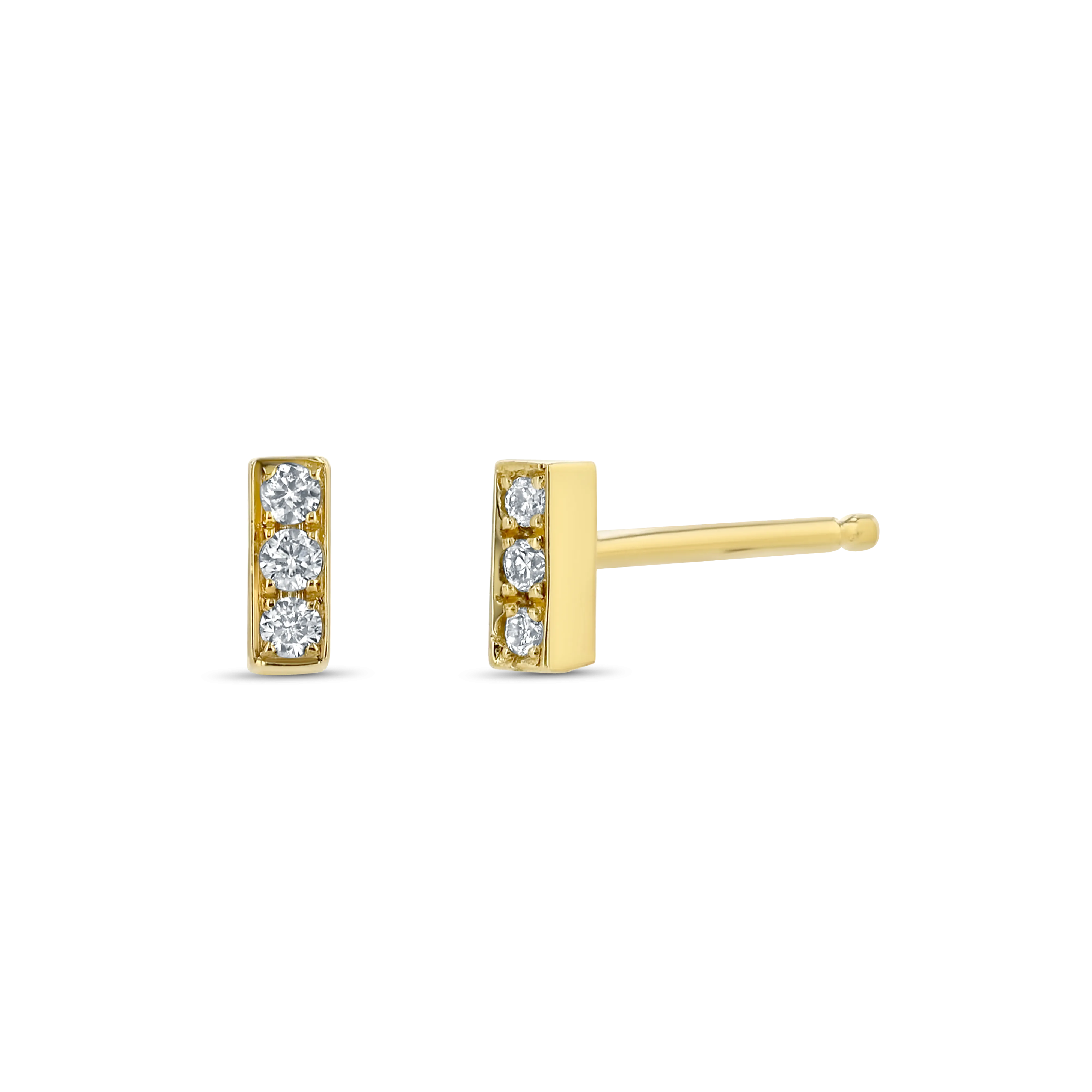 Micro Bar Studs With Pave