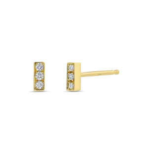 Micro Bar Studs With Pave