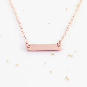 Mini Gold Bar Necklace (smooth or hammered)