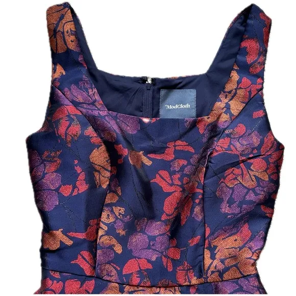 ModCloth Floral Sleeveless Spring Feminine A Line Blue Mini Print Dress size 2