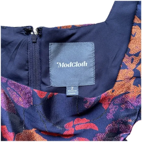ModCloth Floral Sleeveless Spring Feminine A Line Blue Mini Print Dress size 2