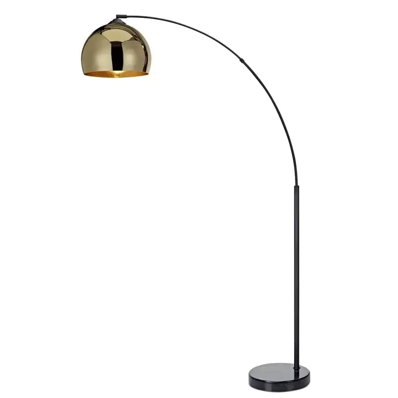 Modern Arc Floor Lamps with Colorful Metallic Dome Shades
