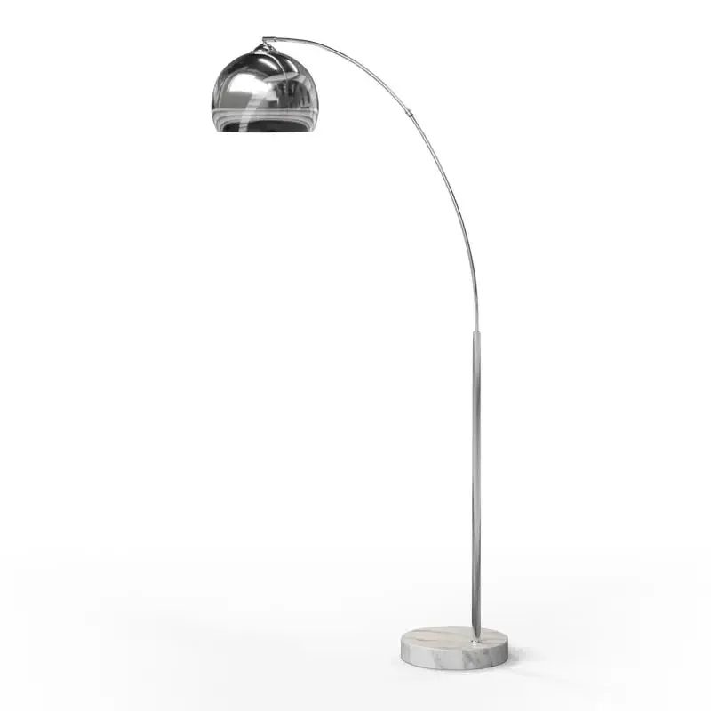 Modern Arc Floor Lamps with Colorful Metallic Dome Shades