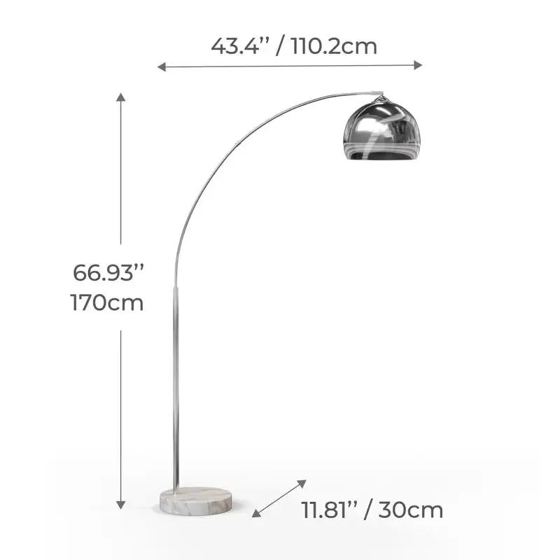 Modern Arc Floor Lamps with Colorful Metallic Dome Shades