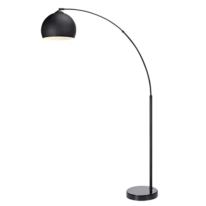 Modern Arc Floor Lamps with Colorful Metallic Dome Shades