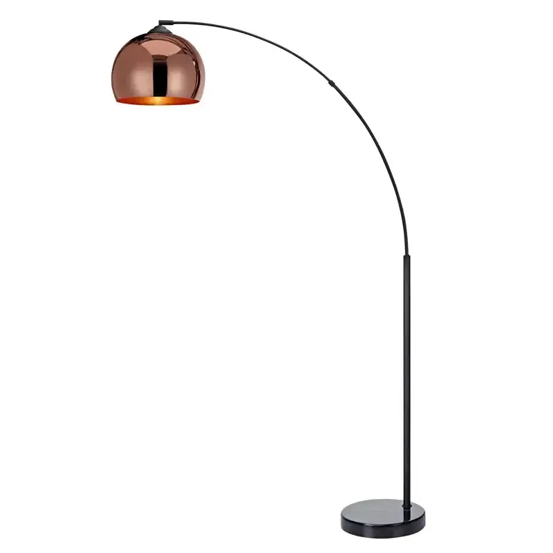 Modern Arc Floor Lamps with Colorful Metallic Dome Shades