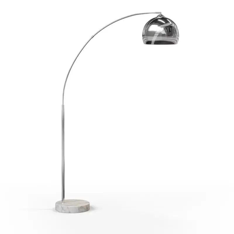 Modern Arc Floor Lamps with Colorful Metallic Dome Shades