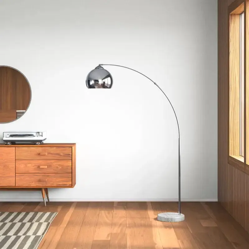 Modern Arc Floor Lamps with Colorful Metallic Dome Shades