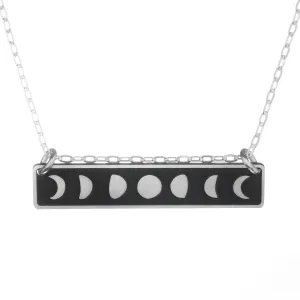 Moon Phases Horizontal Bar Necklace