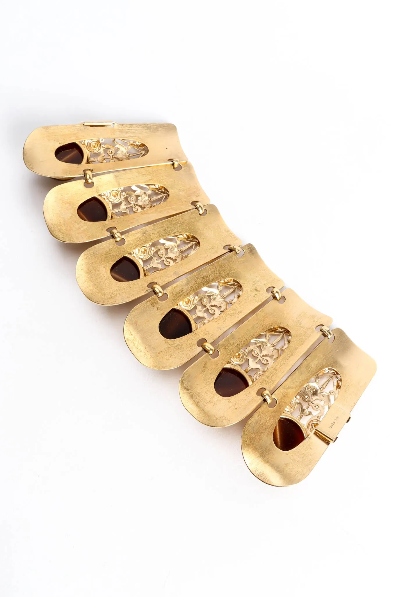 Moonstone Filigree Plate Bracelet