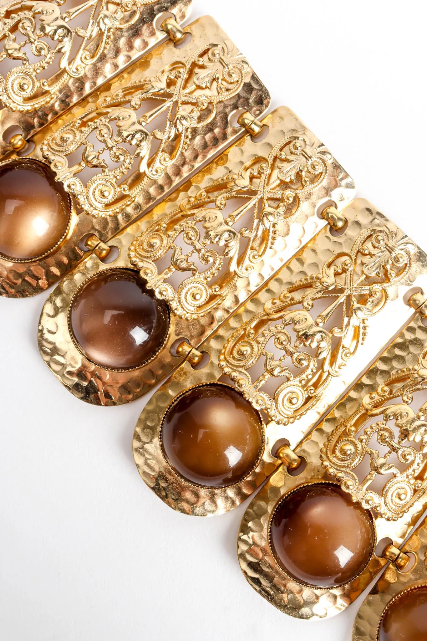 Moonstone Filigree Plate Bracelet