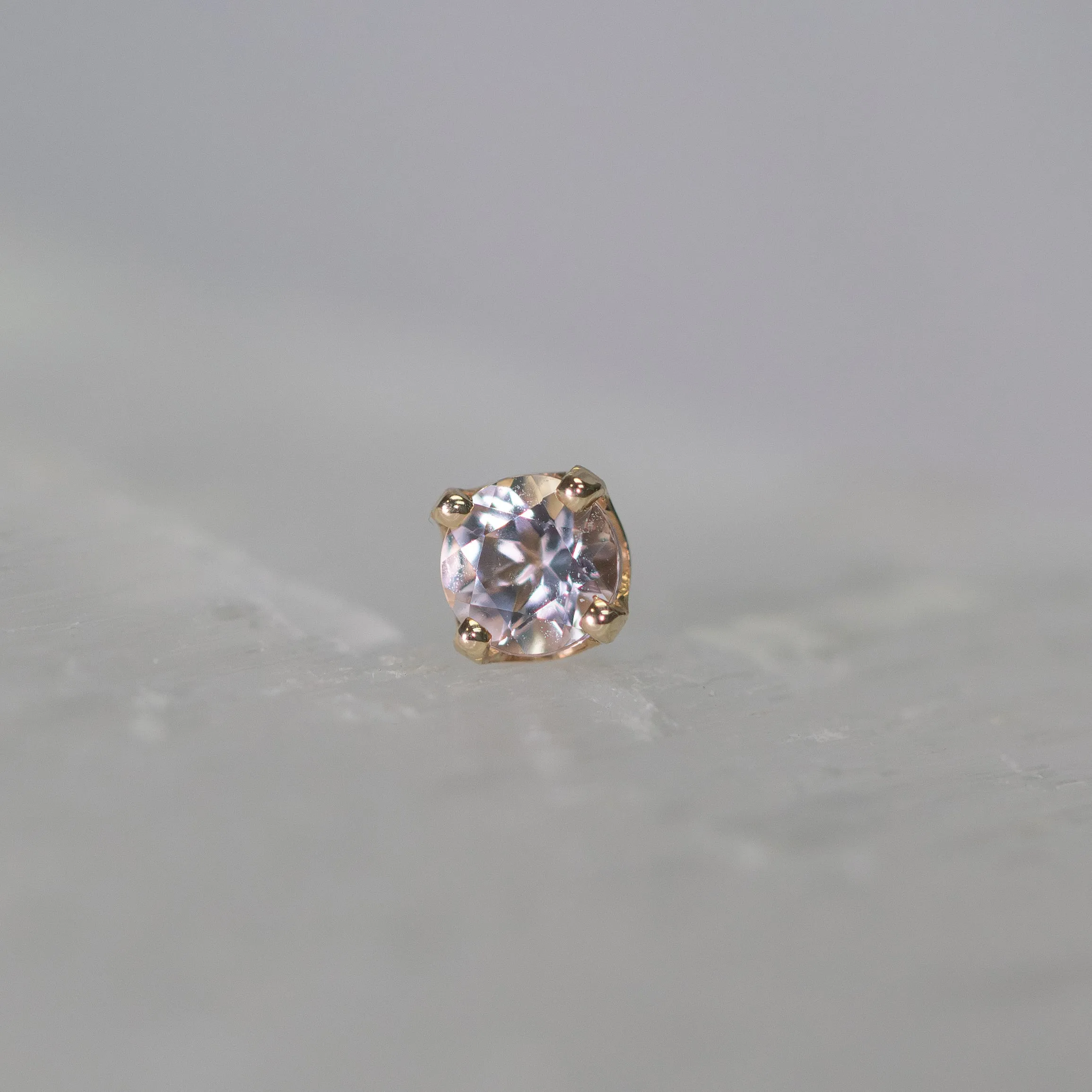 Morganite Prong Threadless End