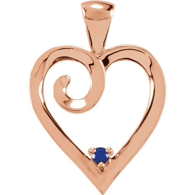 Mother's Family Birthstone Heart Pendant or Necklace