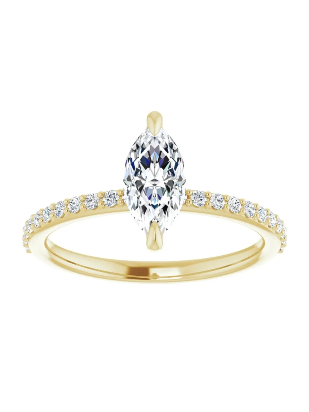 Narrow Diamond Band Classic Engagement Ring 1/5 ct. tw.
