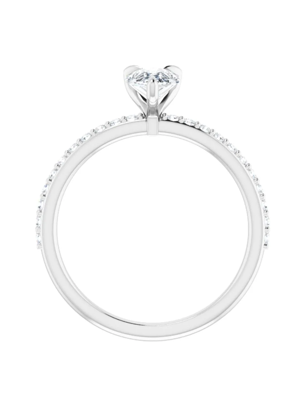 Narrow Diamond Band Classic Engagement Ring 1/5 ct. tw.