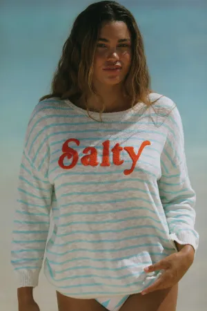 Nautical Stripe Scoop Neck Salty Sweater-Oasis