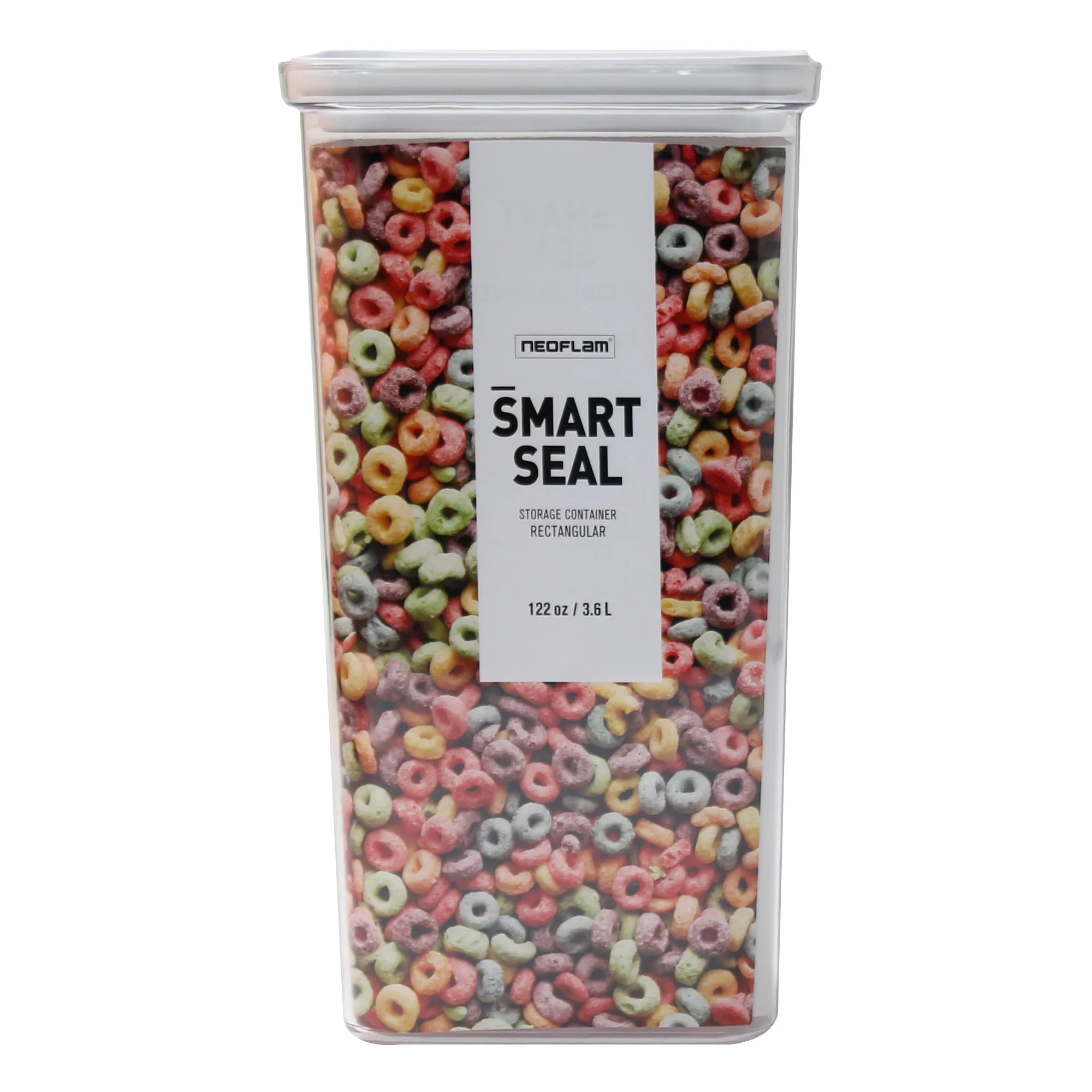 Neoflam Smart Seal - Rectangular 3.8QT (3.6L) White Lid, Food Storage by Neoflam