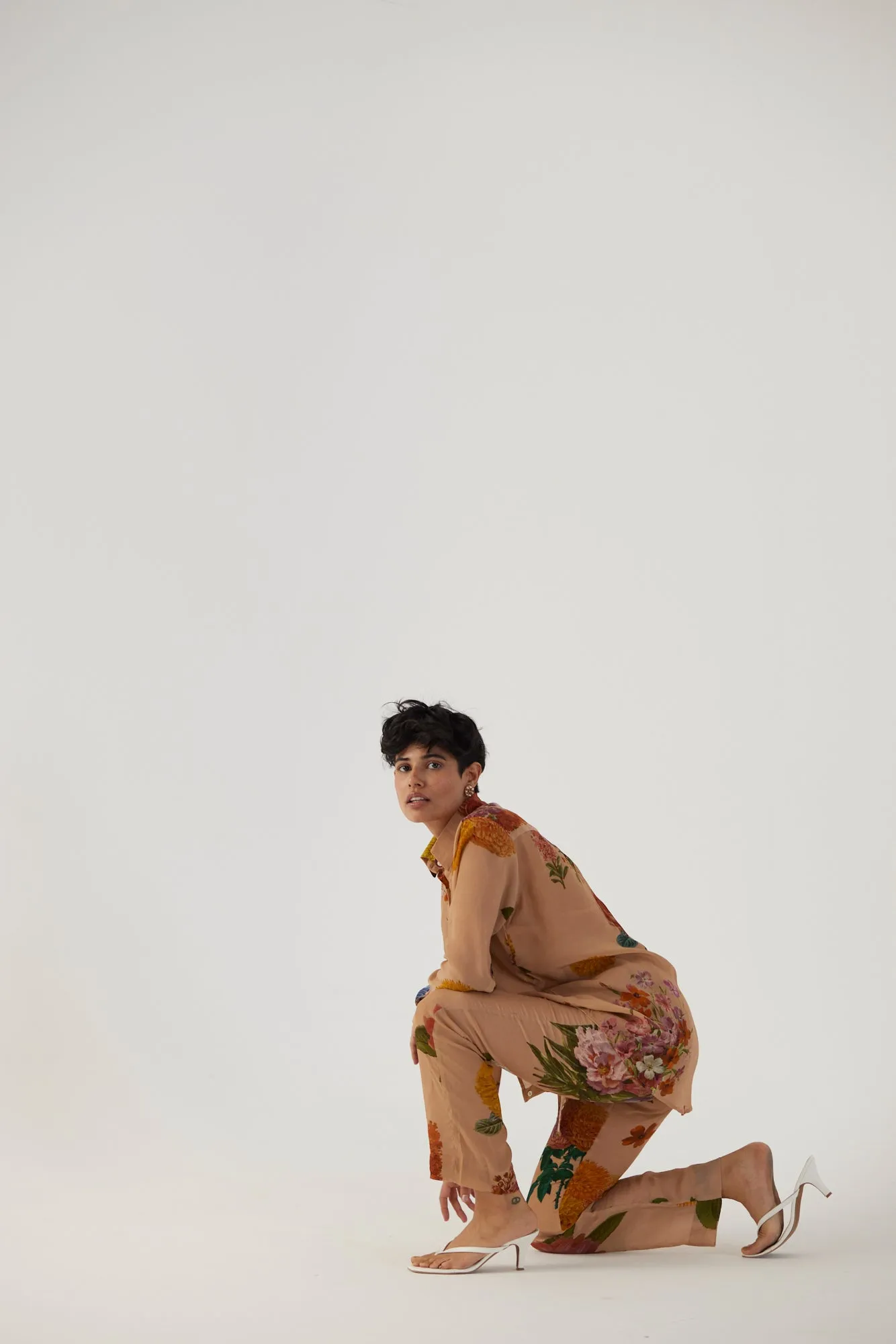 New Season Fall 24/Summer 25-Coord Set-Crepe-Vintage Garden Beige-YAMBB01-Fashion Edit Yam