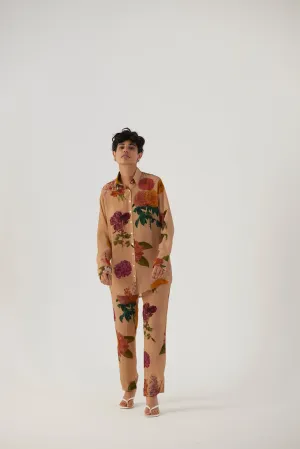 New Season Fall 24/Summer 25-Coord Set-Crepe-Vintage Garden Beige-YAMBB01-Fashion Edit Yam