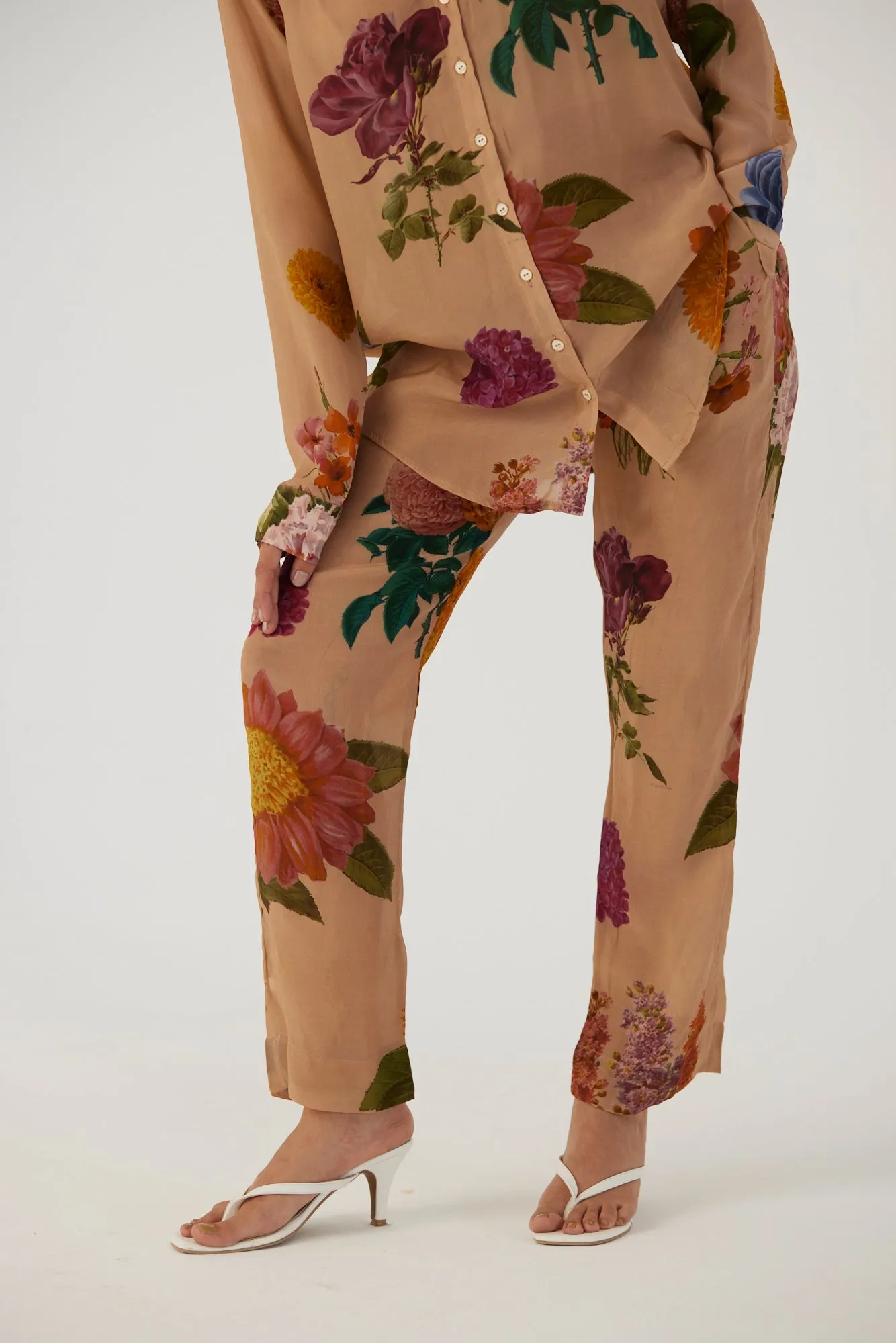 New Season Fall 24/Summer 25-Coord Set-Crepe-Vintage Garden Beige-YAMBB01-Fashion Edit Yam